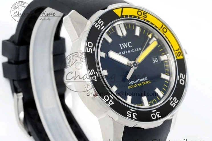 MIROTIME 0121 Bright Aquatimer Automatic SS RSF 1:1 Best Edition Black Yellow Dial on Black Rubber Strap A 7068